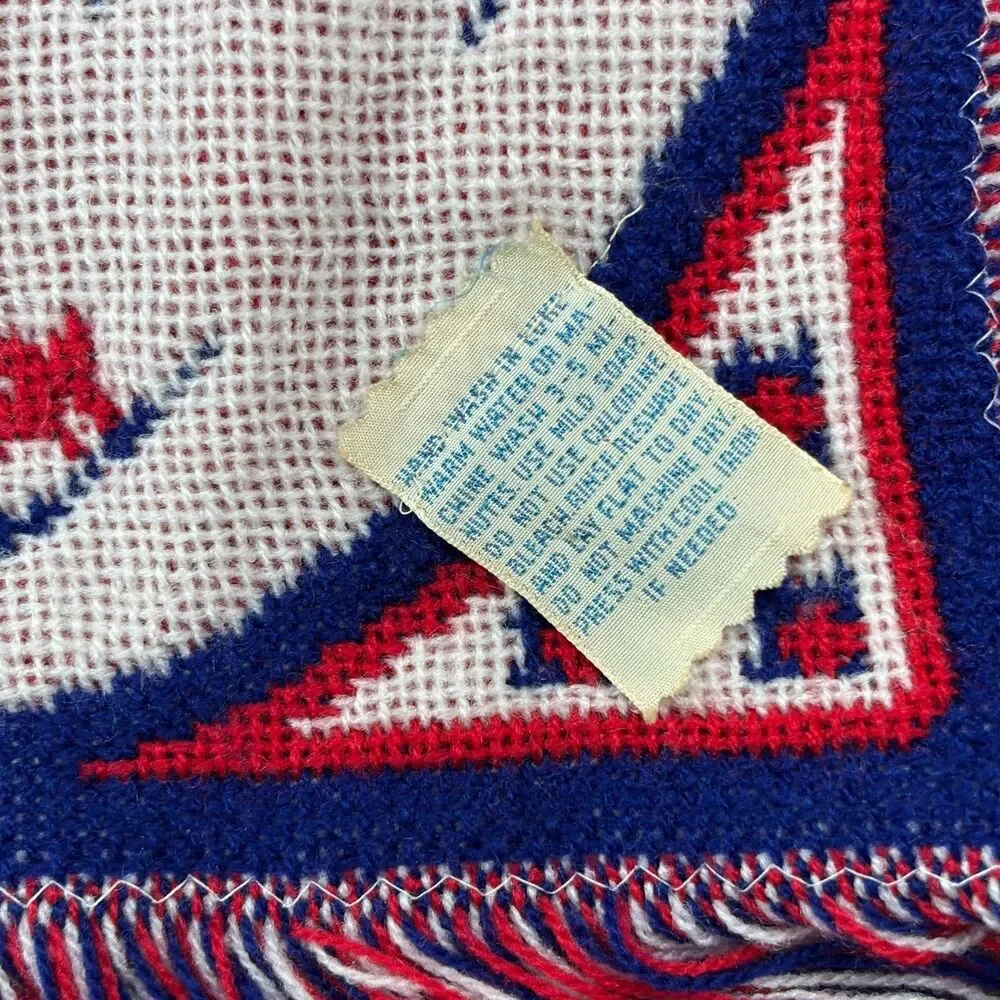 Nannekins by Nannette Raggedy Ann & Andy Vintage 60s Throw Baby Blanket Red Blue